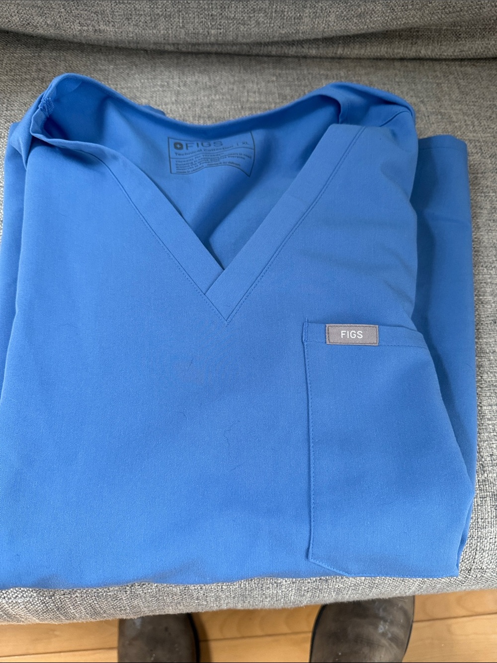 FIGS Women's V-Neck Top in Royal Blue
